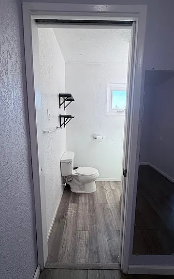 There is a door to separate bedroom to bathroom