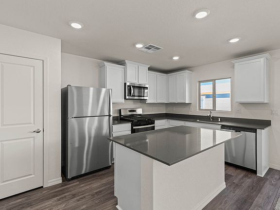The kitchen of the Cypress has energy-efficient appliances.