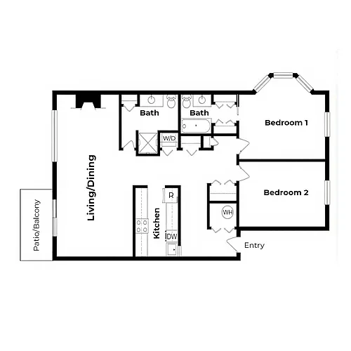 Floor plan 2 Bedroom 2 Bathroom