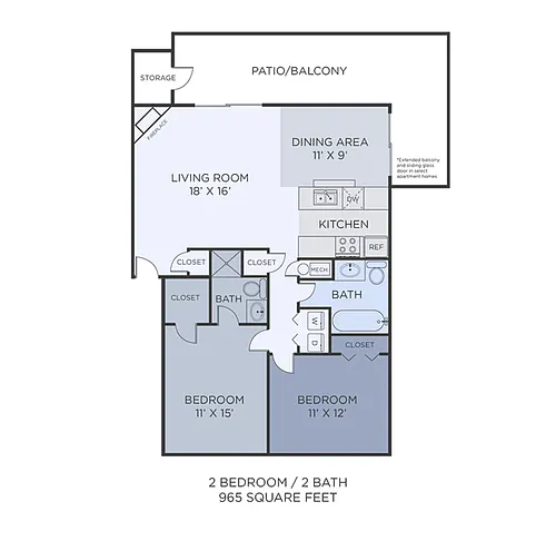 Floor plan 2Bed/2Bath