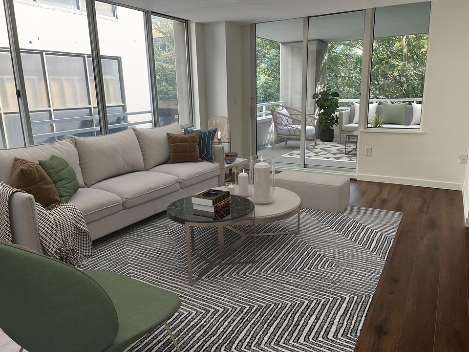 Living room and large covered deck