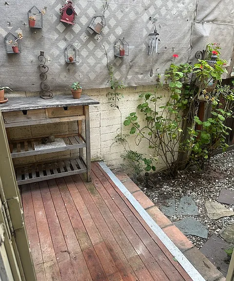 Private yard off one bedroom