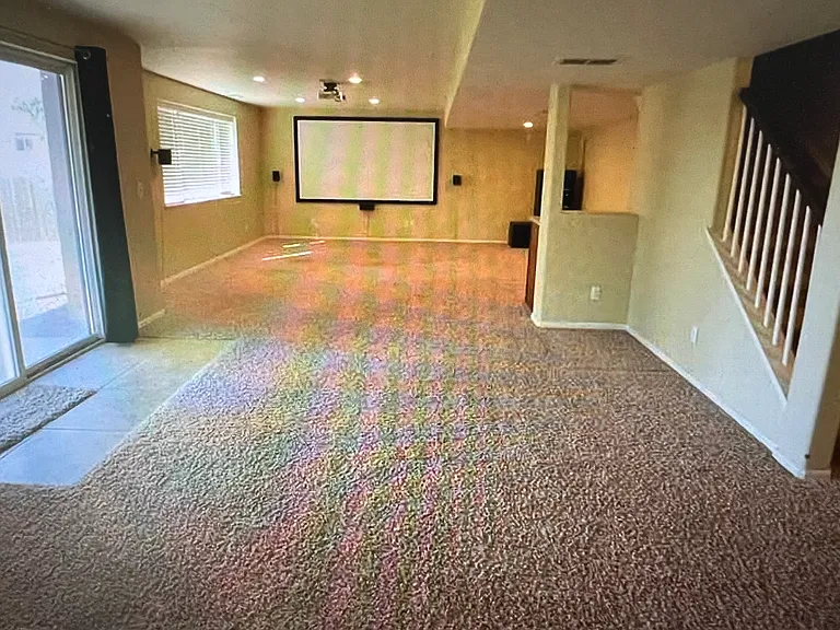 Walk-out basement with theater and wet bar.