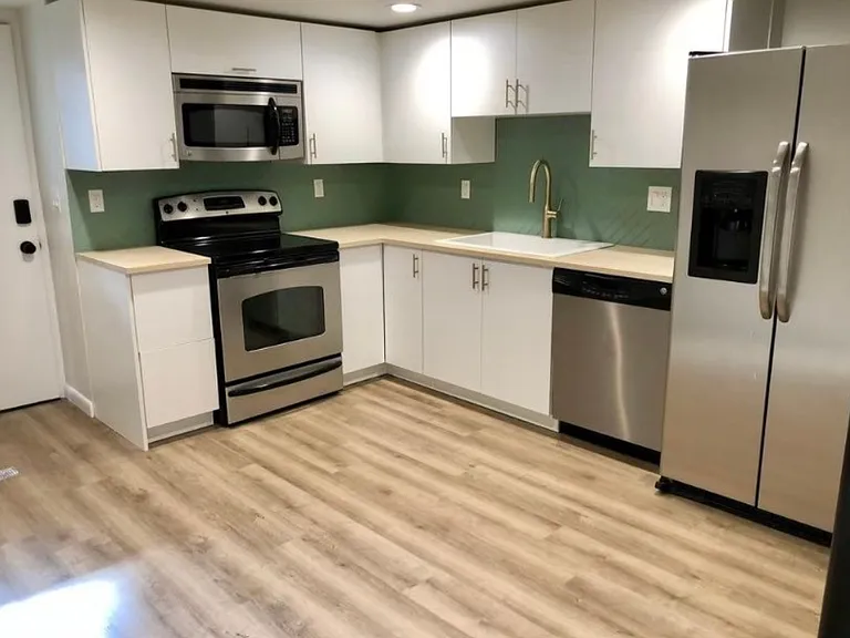 Renovated kitchen with stainless steal appliances