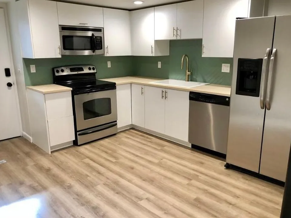 Renovated kitchen with stainless steal appliances