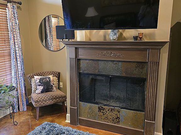 Gorgeous wood burning firepl