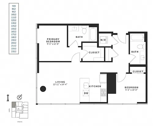 Floor plan 2 Bedroom C5