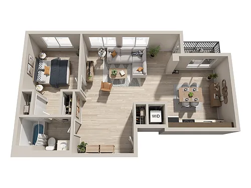Floor plan 1bd 1ba V