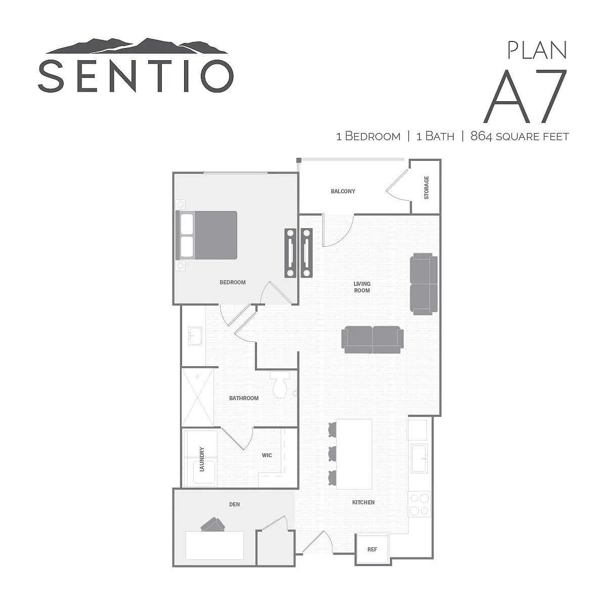 Floor plan 1 Bed/1 Bath