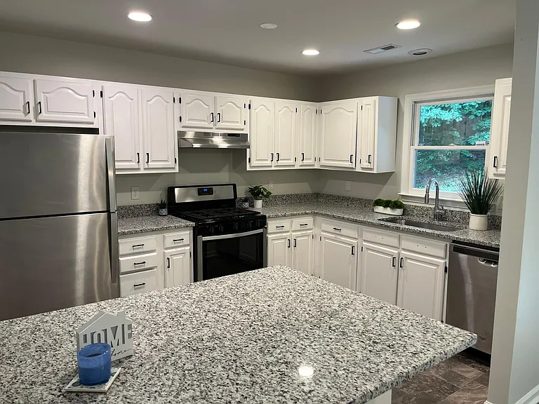 granite countertops were just installed.