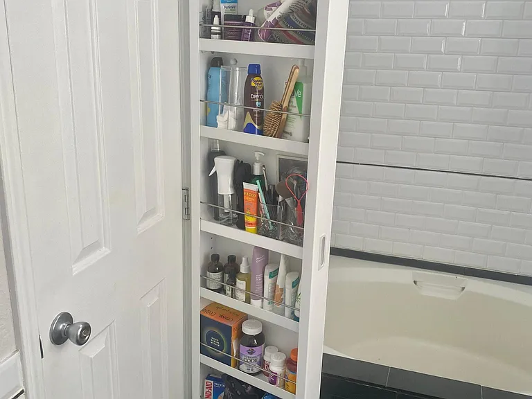 Bathroom extra storage unit - opened.