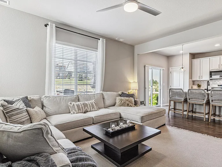 Living room and kitchen