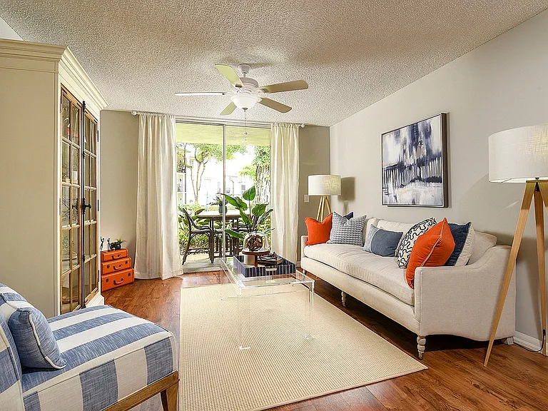 Living Area with Plank Flooring