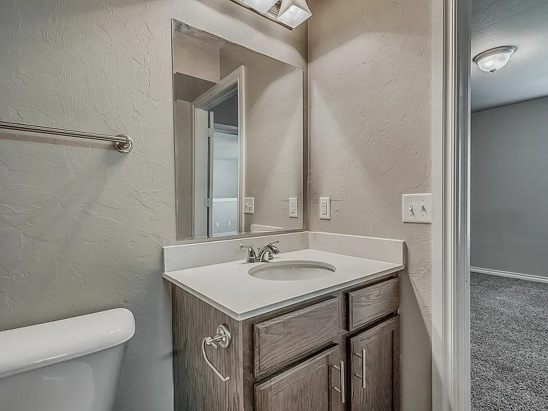Experience elegance with this modern bathroom, boasting stylish design and functionality.