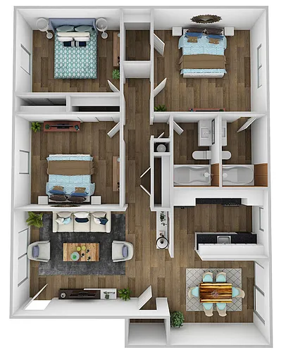 Floor plan 3 Bedroom C