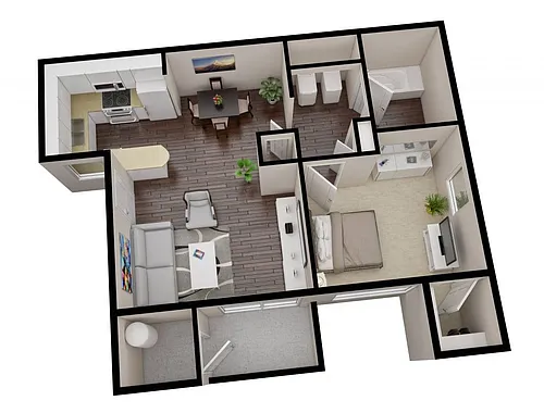 Floor plan One Bed One Bath