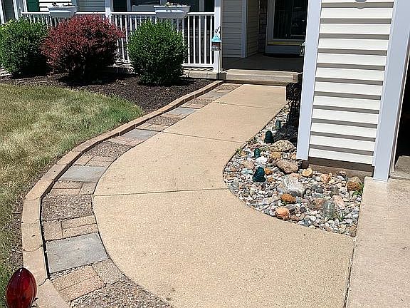 Front Walk and covered Porch