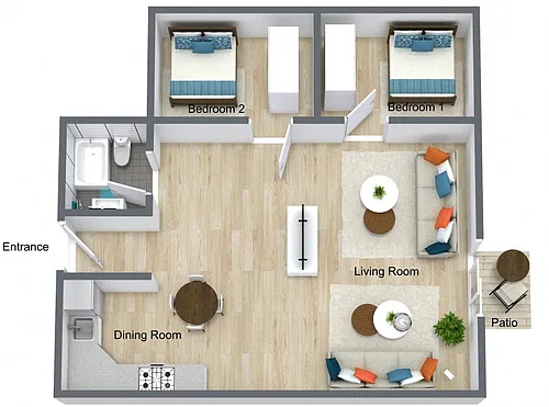 Floor plan Bancroft 2x1