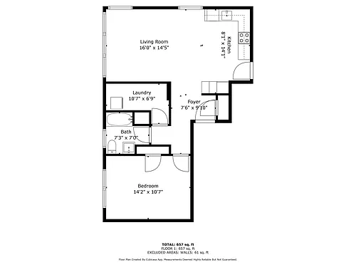 Floor plan Delmar 1 Bedroom