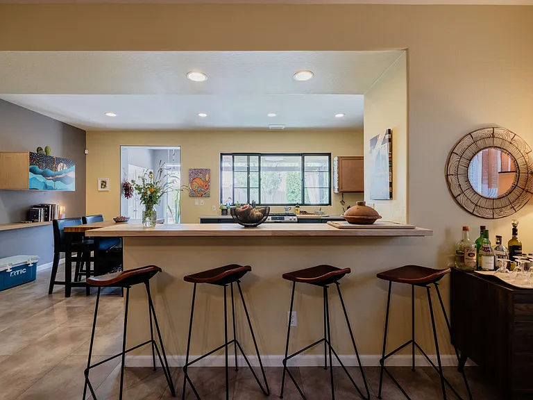 It's great walking into the house seeing right through to the gardens in the back.