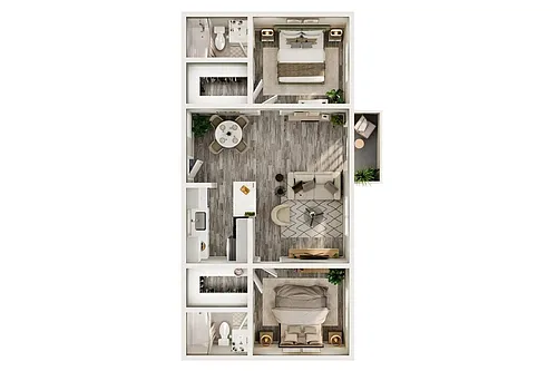 Floor plan 2 Bedroom, 2 Bath C