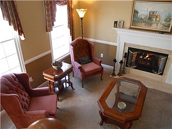 The living room as seen from the stairs