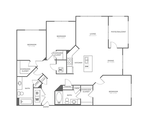 Floor plan C1 (1331 SF)