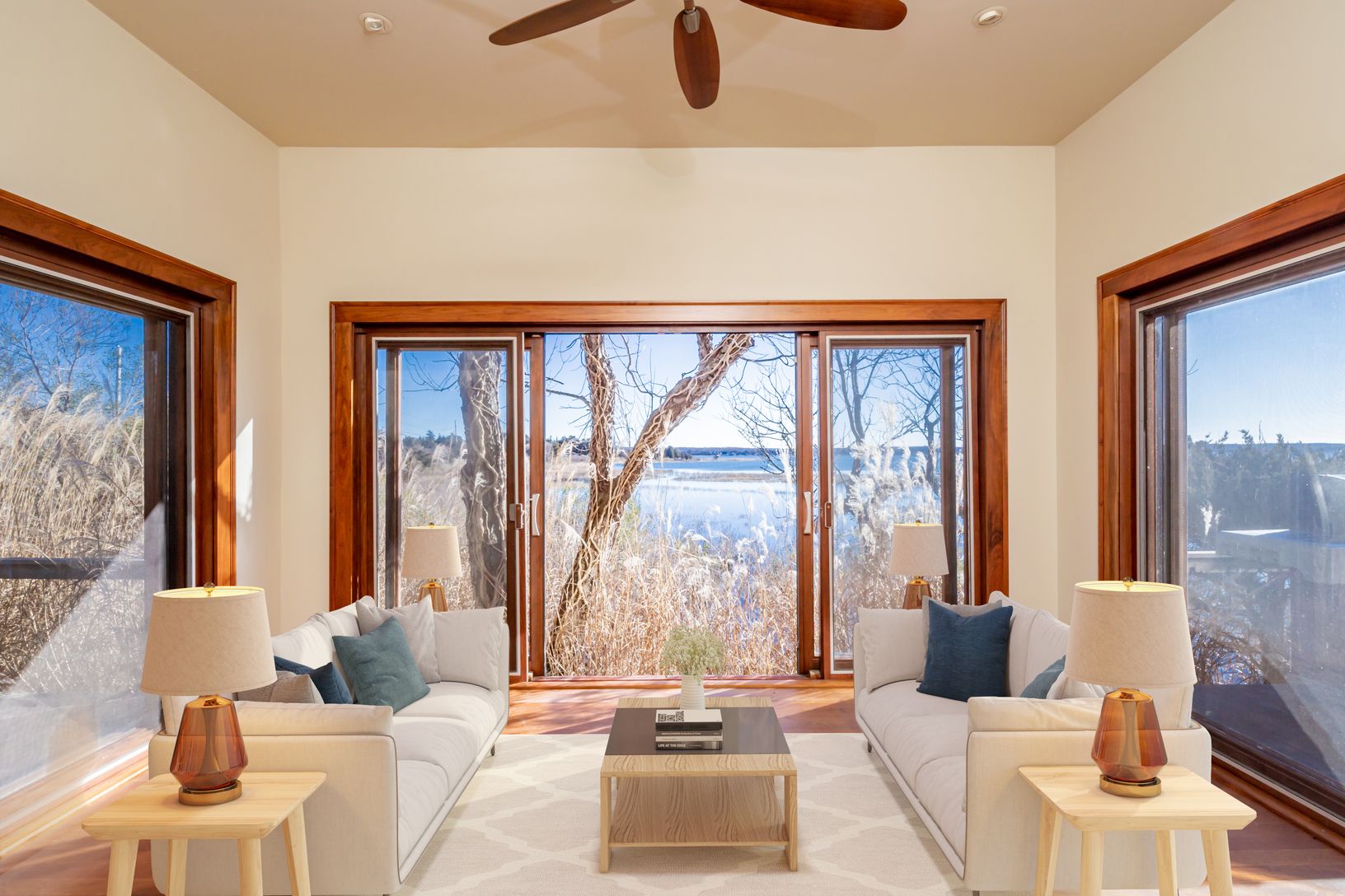  Virtually Staged Sun Room Surrounded by Water Views