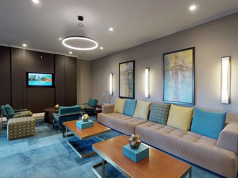 Stylish common room with contemporary furniture