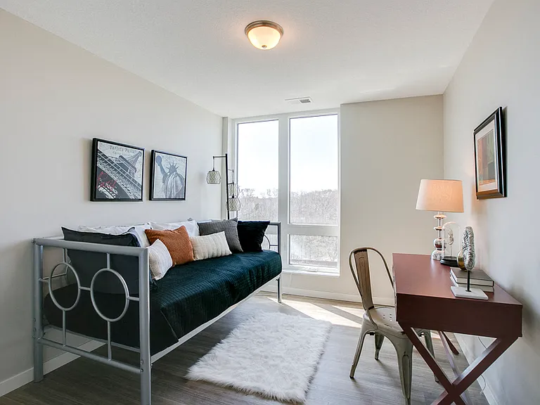 The second bedroom is perfect for creating a study or office, as well.