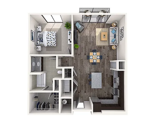 Floor plan One Bedroom A1L