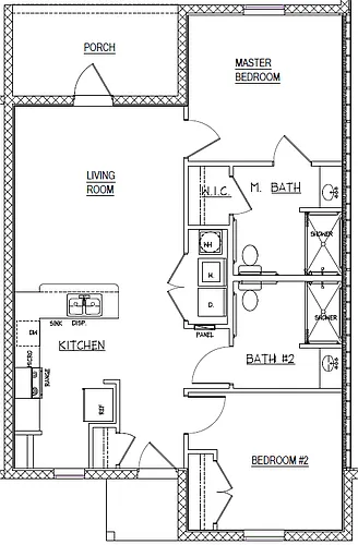 Floor plan 2 Bedroom 2 Bathroom B