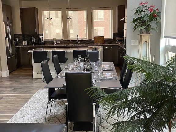 Looking east toward the chef's kitchen.