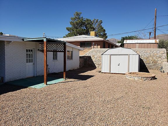 Rear yard with storage building