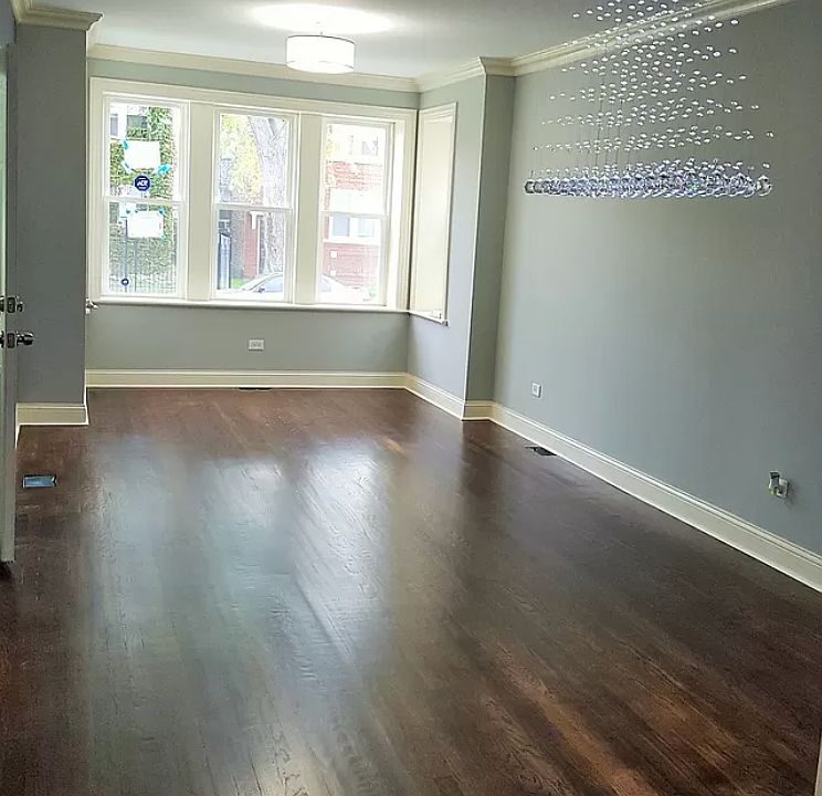 Living room and dining room area