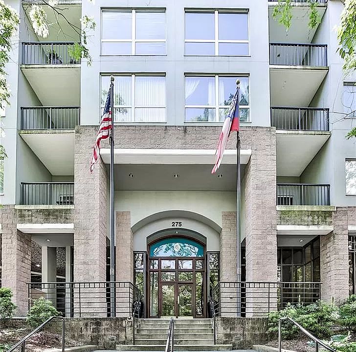The face of the condominium building