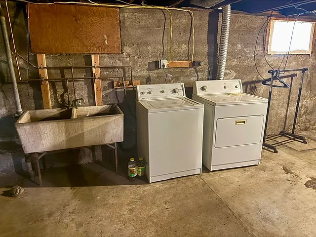 Basement laundry area
