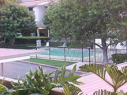 View from balcony of community pool