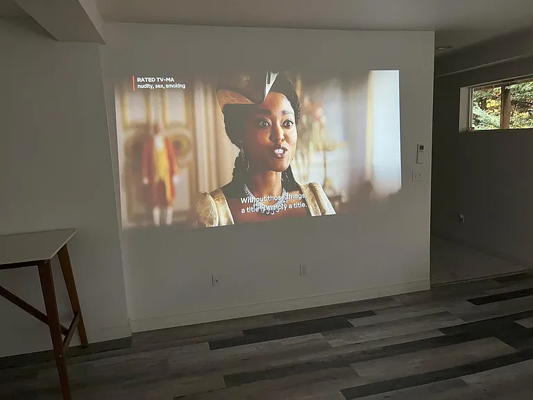 Projector in recreation room