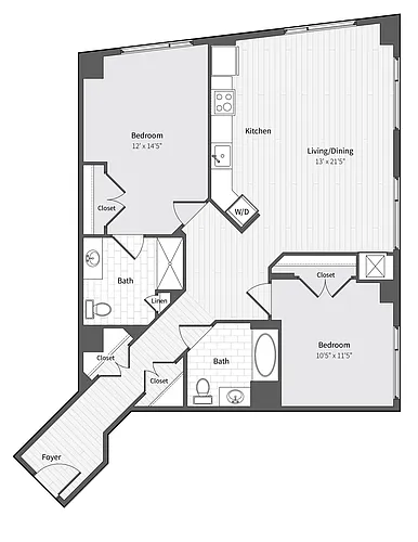 Floor plan 22f6 2BR/2BA