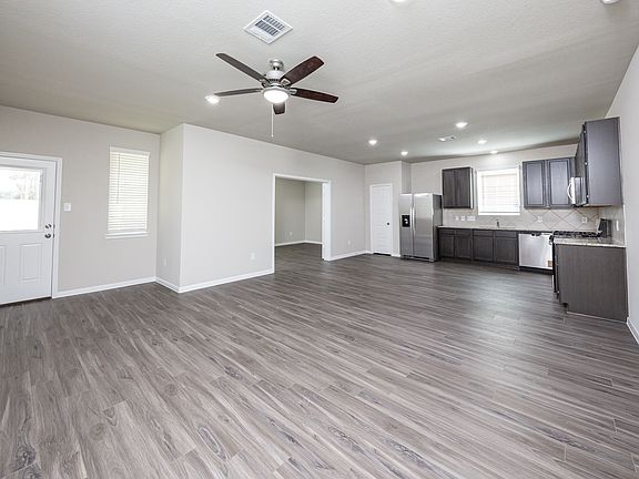 Family Room to Dining Area, Kitchen, and Flex Room