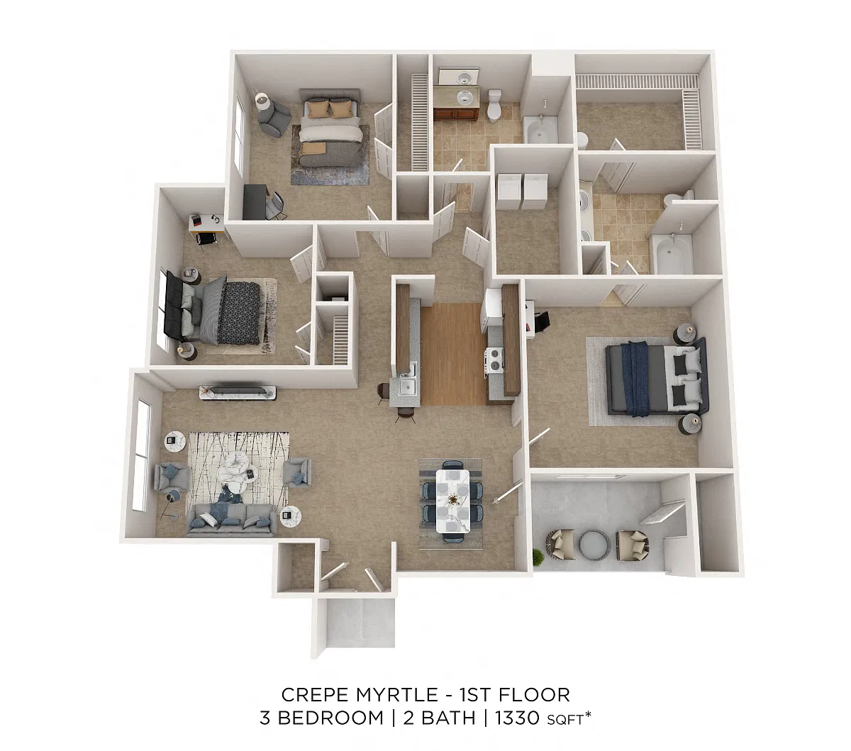 Floor plan Three Bedroom