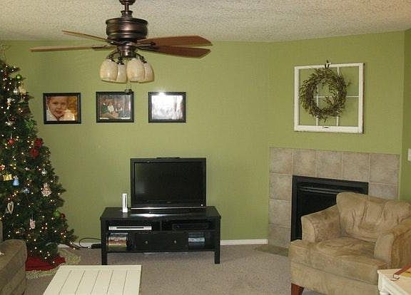 Living room with gas fireplace