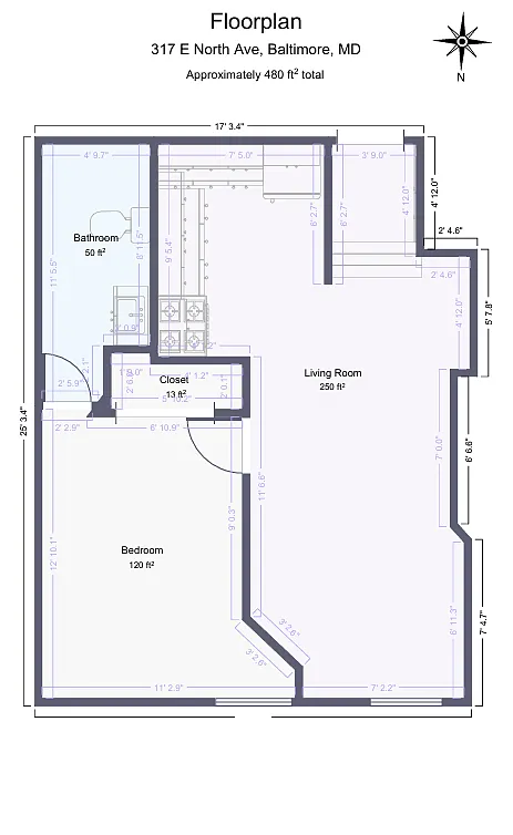 Floor plan One Bedroom