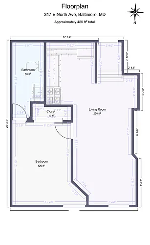 Floor plan One Bedroom