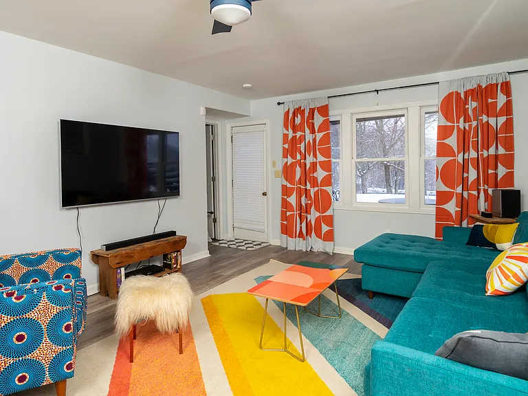 walkout basement leads to the hot tub