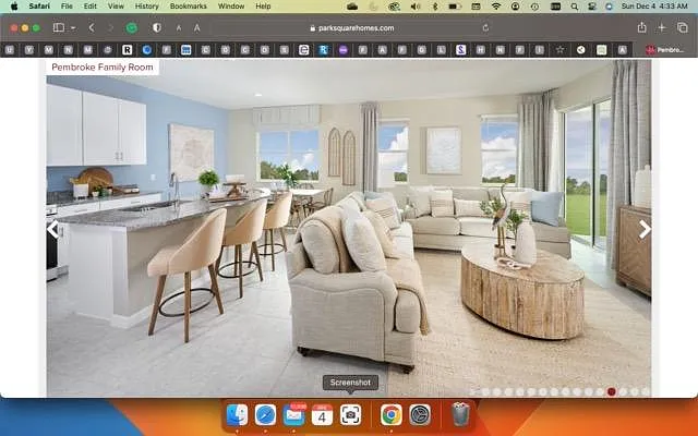model kitchen and family room
