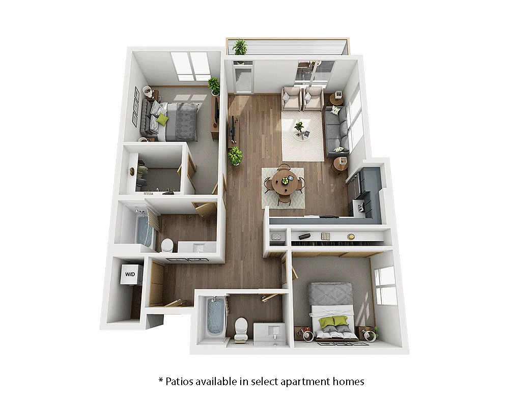 Floor plan Two Bedroom B2A-CL1