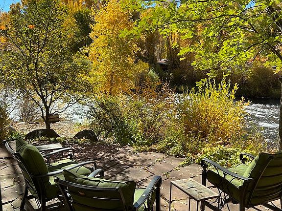 Private patio on river