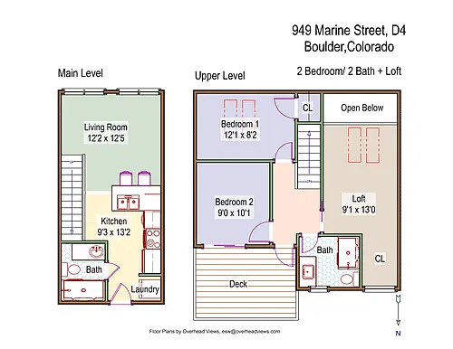 Floor plan 2 Bed 2 Bath + Loft